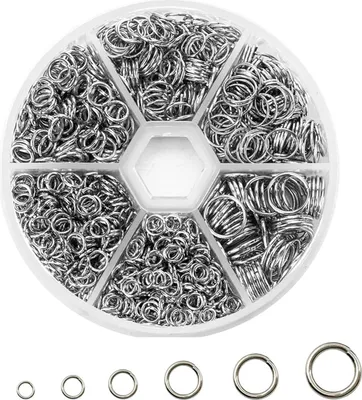 Produktbild von 1390 Stück Jump Ringe, Silberfarbene Biegeringe für Schmuckherstellung, 304 Edelstahl Offene Sprungringe mit Ring Öffner für Halsketten Armband DIY Schmuckherstellung