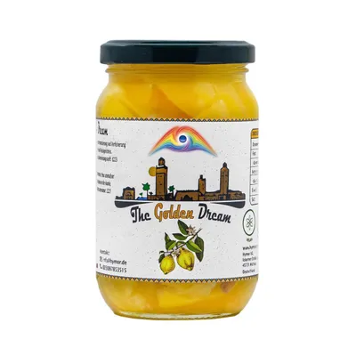 Produktbild von HYMOR MAROKKANISCHE SALZ-ZITRONEN GESCHNITTEN - 3x 200g Glas - nordafrikanische Küche, eingelegte Zitronen, Spezialität der Marokkanischen Küche, geleeartige Konsistenz, weniger säurelastiger Geschmack, Vitamin-C-Booster zu Fisch, Tajine, Hähnchen