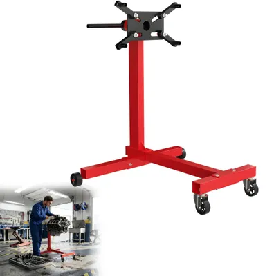 Image de Support de moteur XINZI en acier laqué, support pouvant supporter jusqu'à 450 kg, support pivotant, robuste et durable, pour garages et ateliers