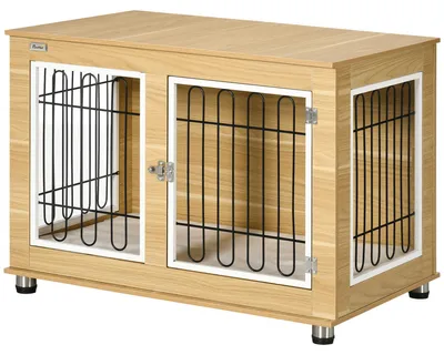 Produktbild von PawHut Hundekäfig, Hundehütte für Mittelegroße Hunde, Hundebox mit Kissen