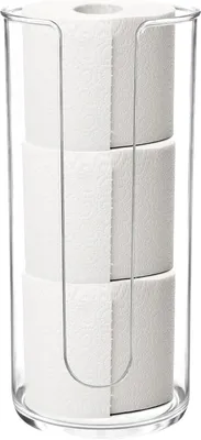 Image de Porte-rouleau de papier toilette, organisateur de salle de bain, transparent, 18x36 cm