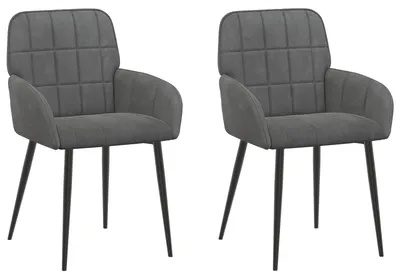 Imagen del producto de vidaXL: 2 sillas de comedor, terciopelo, gris oscuro, 57 x 50 x 85 cm