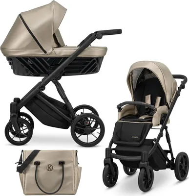 Produktbild von Kunert IVENTO 2in1  Kinderwagen in Braun mit schwarzem Rahmen