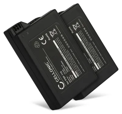 Produktbild von CELLONIC 2x Akku für Spielekonsole Kompatibel mit Sony PSP 1, PSP-110 - (1800mAh, 3.7V)