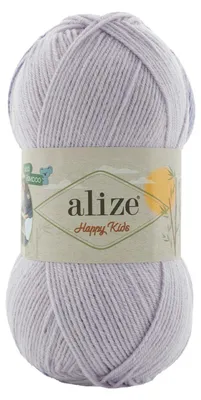 100g Alize Happy Kids Viskose Klassikgarn Oeko-Tex 100 Strickgarn Häkelgarn hellgrau