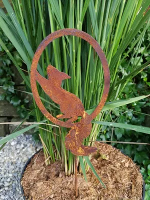 Produktbild von Edelrost Topfstecker Eichhörnchen laufend