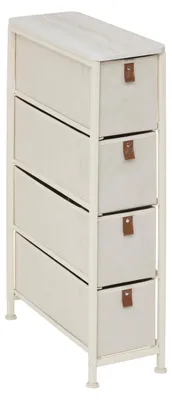 Produktbild von 5FIVE Aufbewahrungsschrank Pisa - 4 Korbe - beige - 20 x 48 x 77 cm - Metall/Holz/Stoff