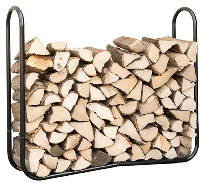 Produktbild von ShelterLogic Stahl Kaminholzregal Schwarz 25x122x104 cm