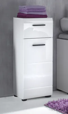 Obrázek produktu pro trendteam Koupelnová komoda Skin/Gloss/Line White Decor/White High Gloss Deep Draw 30 x 79 x 31 cm