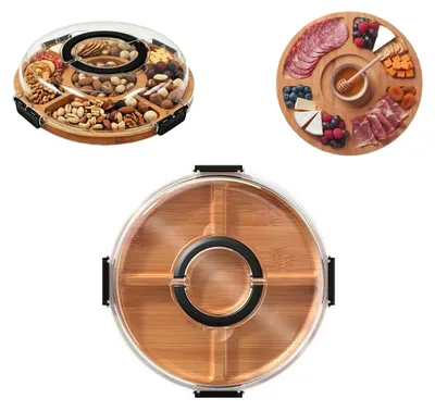 Productafbeelding van Bamboe Kaasplank met Deksel voor Snacks en Antipasti