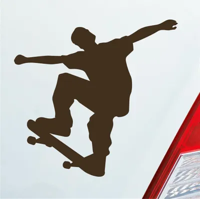 Produktbild von Auto Aufkleber Skater Skaten Sport Tuning Ollie 10x10 cm Braun Sticker Heckscheibenaufkleber
