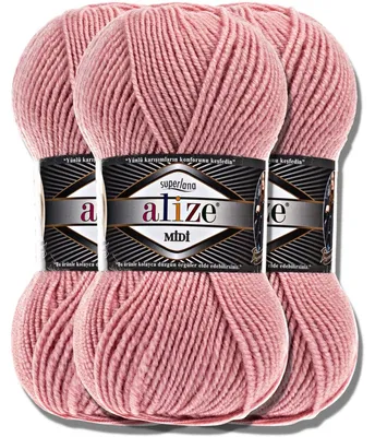 Produktbild von Alize 3x 100g Superlana Midi Wolle, Uni, Häkeln, Stricken (161)