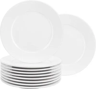 Produktbild von Porseleinen Dessertborden 25cm weiß für Haushalt
