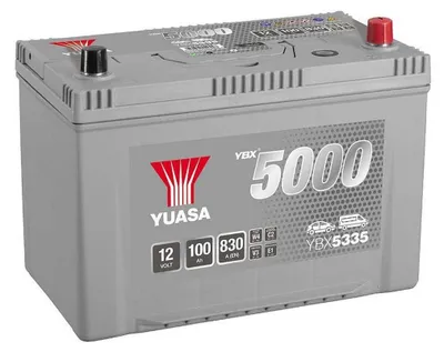 Immagine prodotto di Batteria di avviamento YBX5000 Argento ad alte prestazioni SMF di Yuasa (YBX5335) Batteria di avviamento, accumulatore, batteria, batteria auto