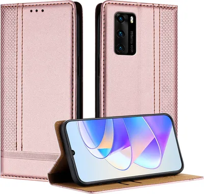Produktbild von Handyhülle für Huawei P40 Leder Flip Klappbare Schutzhülle mit Standfunktion Pink