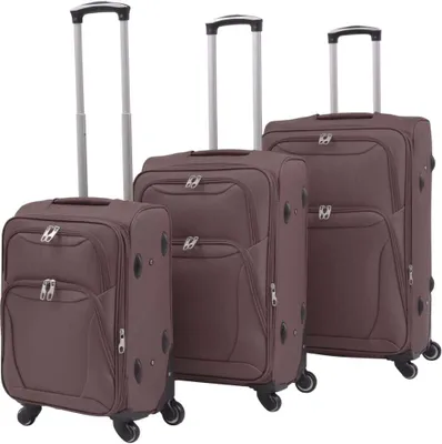 Produktbild von 3-tlg. Weichgepäck Trolley-Set Kaffeebraun