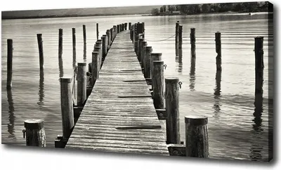 Produktbild von Fotoleinwand Bild Holzsteg 120x60 cm Wohnzimmer Dekoration