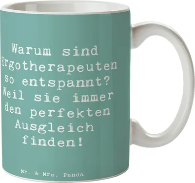 Produktbild von Mr. & Mrs. Panda Tasse Spruch Ergotherapeutin Balance - Meeresbrise - Geschenk, Kaffeetasse, Gesundheit, Berufsliebe, Beruf, Einfühlungsvermögen, Trinkbecher, Teetasse