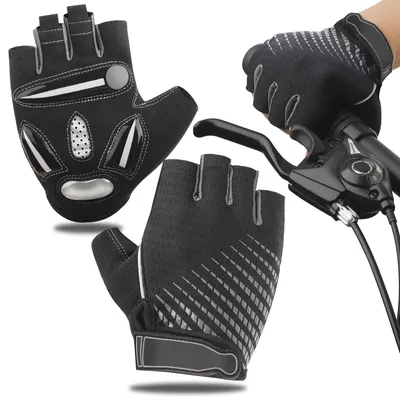 Produktbild von MTB Handschuhe halbe Finger, schockdämpfend, atmungsaktiv, Gel-Polsterung, für Fahrradfahren