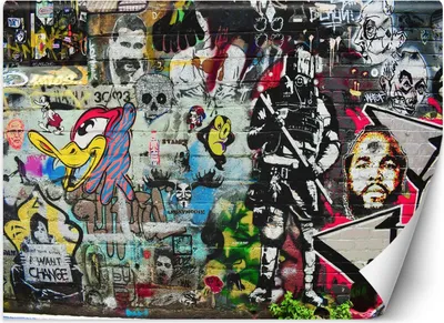 Produktbild von Vlies fototapete Graffiti bunte Straßenkunst 400x280 cm Feeby Bunt inkl. Kleber einfache Montage