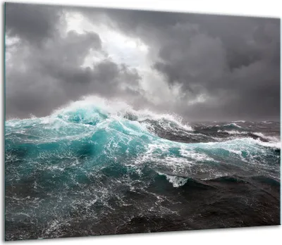 Produktbild von Herdabdeckplatten Glaskeramikkochfeld-Abdeckung Spritzschutz Glas 60x52cm Meer