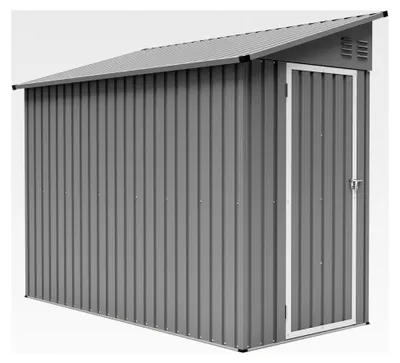 Produktbild von Metallgerätehaus 242x111x192cm mit Fundamentrahmen I wetterfestes Gartenhaus aus Metall mit Boden I Geräteschuppen aus verzinktem Stahl I abschließbare Fahrradgarage für 2 Fahrräder im Freien