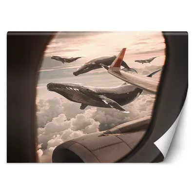 Produktbild von FOTOTAPETE Blick auf Wale aus einem Flugzeug 450x315 cm VLIES Tapete Wandtapete Wandbilder Wanddekoration Design Wohnzimmer Schlafzimmer Flur Büro Küche