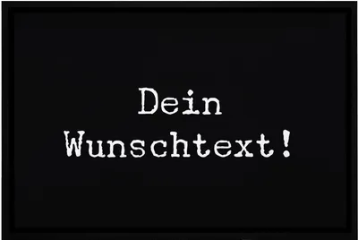 Produktbild von personalisierte Fußmatte mit Wunschtext eigener Text personalisierbares Geschenk rutschfest & waschbar Moonworks® weiß 60x40cm