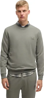 Produktbild von Boss Orange Pullover Westart grün einfarbig normale Passform Rundhalsausschnitt
