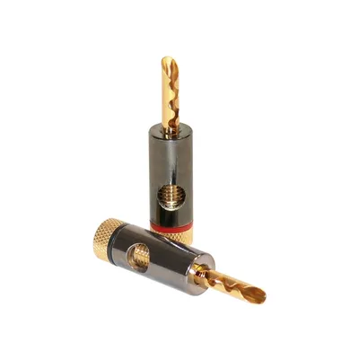 Produktbild von Dynavox Banana Plug Männliches Set - Vergoldet - Rot/Schwarz