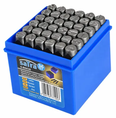 Immagine prodotto di Set-kit punzoni alfanumerici - lettere e numeri, 8 mm 36 pezzi