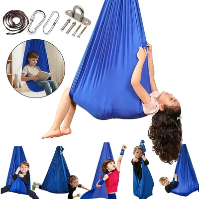 Produktbild von Kinder Hängesessel Schaukel,sensorische Therapie-Hängematte für innen&außen,bis150kg belastbar,inkl.Befestigungsset,ideal bei Autismus,ADHS,SI-Störung