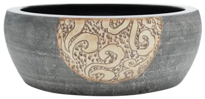 Produktbild von vidaXL Aufsatzwaschbecken Schwarz und Braun Rund Ø41x14 cm Keramik