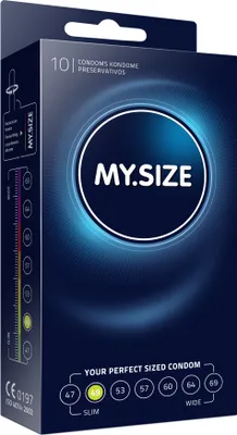 Produktbild von MY.SIZE 05450133, Männliches Kondom, Transparent, Latex, ISO 4074: 2002, CE0197, 49 mm, 0,07 mm