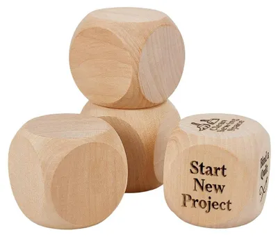 Image de Solidchoice - Ensemble de 4 dés en bois vierges pour projets créatifs