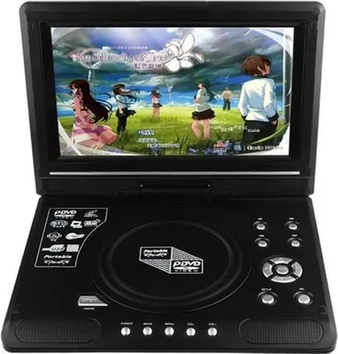 Produktbild von Tragbarer 9,8-Zoll-LCD-DVD-Player mit 270° drehbarem Bildschirm und USB-/SD-Kartenleser