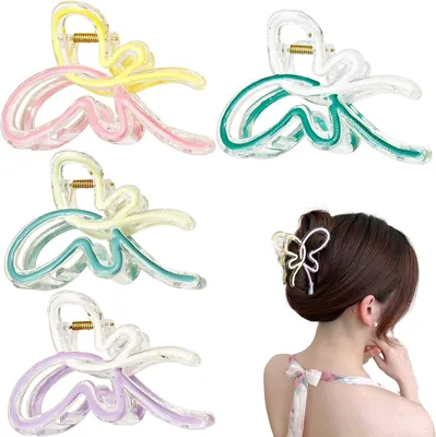 Imagen del producto de Pinzas para el cabello grandes, juego de 4 unidades, antideslizantes, ideales para cabello grueso, accesorios para el cabello