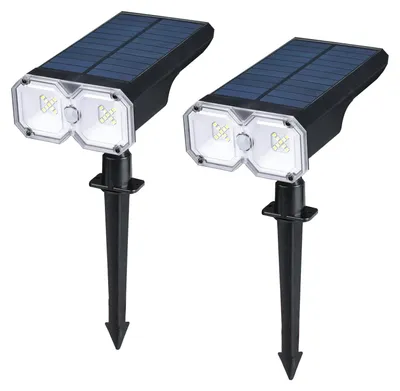 Imagen del producto de Lámparas solares LED para exteriores, modelo GD251-2, juego de 2 unidades, con protección IP65 contra el agua