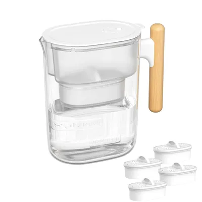 Produktbild von Waterdrop Chubby 3.5L Wasserfilter-Kanne mit 4×90 Tage Filterkartusche, NSF e, BPA-frei, Transparent (Ersatzfilter: WD-PF-01A Plus)