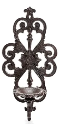 Gusseiserner Wand-Kerzenhalter, Weinranken-Design, 1 Stück