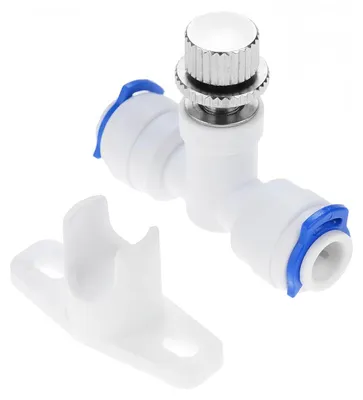 Produktbild von Ventil zur Durchflussregelung für Wasser, 1/4 Zoll, mit Grundplatte für Wasserfilteranlagen (Umkehrosmose)