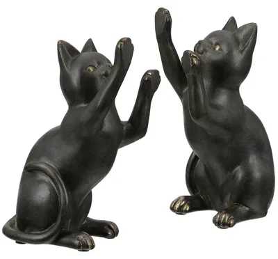 Obrázok produktu pre Gilde Podpery na knihy, mačka, „Gatto“, umelá živica, čierna, dĺžka 12,5 cm, šírka 8 cm, výška 19 cm 51967 4063387519677 2 ks (2 rôzne kusy)
