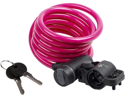 Produktbild von M-WAVE Spiralkabelschloss S 10.18 Clip-on-Halter L=1.800mm, Ø=10mm, rosa