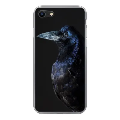 Produktbild von MuchoWow® Handyhülle Schutzhülle Hülle für iPhone 7 Vogel - Tiere - Schwarz Silikon Softcase Handy Hülle - Kartenhalter