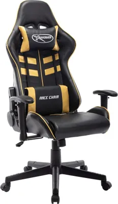 Produktbild von Gaming-Stuhl Schwarz und Golden Kunstleder