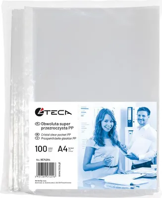 Zdjęcie produktu dla Obwoluty A4 do segregatora superprzezroczyste 100 sztuk