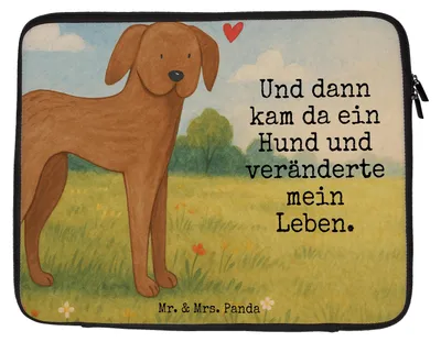 Produktbild von Mr. & Mrs. Panda Laptop Tasche Hund Dogge Design 33 x 42 cm - Weiß - Geschenk, Herz, Sprüche, Laptophülle, Süß, Notebook, Case, Hülle, Hunde, Laptoptasche