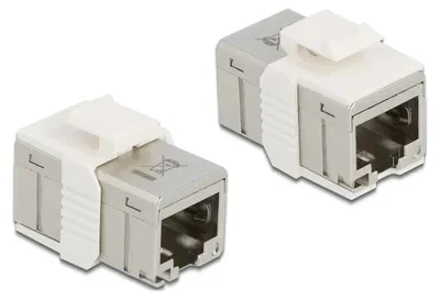 Produktbild von DeLOCK Adapter RJ45 Buchse zu RJ45 Buchse kompakt Cat.6A Metall, RJ45, RJ45, Grau