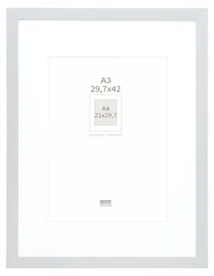 Imagen del producto de Deknudt S66KD1 P1, formato DIN A3 (29,7x42 cm), marco de madera plateado con paspartú