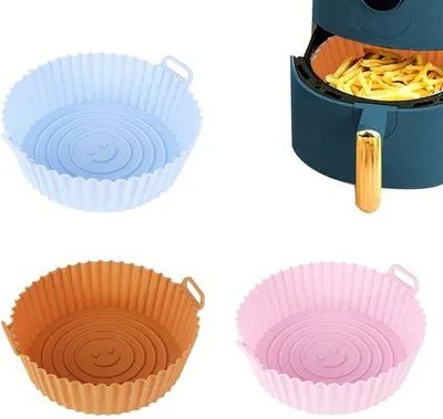 Zdjęcie produktu dla Silikonowe pojemniki do gotowania - 3 sztuki - wielokrotnego użytku - z uchwytami - nadają się do używania w mikrofalówce/piekarniku - higieniczne i łatwe do czyszczenia - forma do pieczenia
